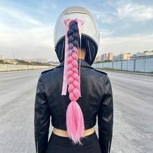 Wig Braid For Helmet Decoration,Helmet Braids With Monster Claw Reflective Scratch Stripe Vinyl Sticker And Detachable Bow Ribbon,Motorcycle Helmet Wig Braid, Many Colors Bicycle Helmet Braids Hair Tails (Helmet Not Included) - Multicolor - View 11
