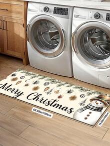 1/2pcs Christmas Vintage Diatomaceous Earth Mat, Snowman Pattern, Super Absorbent, Non-Slip, Perfect For Bathroom, Kitchen And Dining Room, Quick Drying, Ideal Gift For Home Decor And Bathroom Mat, Sweet Christmas Decoration! - Multicolor - View 18