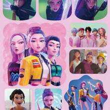 Hasbro 12pcs K-POP Witch Hunter Girl Group & Saga Boy Band Sticker Set, DIY Adhesive Stickers - Random - View 2