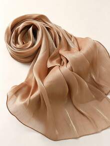 1pc New Soft Shiny Chiffon Hijab Scarf - #22 Army Green - View 20