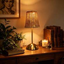 Exclusive New Table Lamp, Handmade, Brand New Woven Table Lamp, Touch Switch, 3-Color Adjustable | Supports USB Charging - Multi-color - View 12
