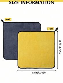 1/5/10pcs Ultra-Fine Microfiber Car Cleaning Towels Soft Quick-Dry Window Mirror Wiping Cloth Double-Layer Cleaning Cloth Suitable For Car Washing, Home Cleaning And Pet Drying - Yellow-gray 11.8*11.8 Inch - View 3