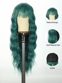 Long Wavy Synthetic Hair Wigs For Kids With Bangs Heat Resistant 26 Inches Halloween, Cosplay - Multicolor - View 6