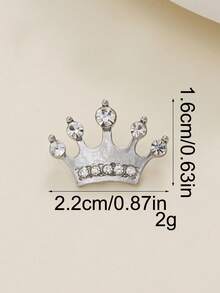 6pcs/Pack Crown Shaped Rhinestone Embellished Exquisite High-End Metal Buttons, Suitable For Shirts, Cardigans, Wedding Dresses, Suits, Jackets, Collar Buttons, Cufflinks, DIY Bags, Gift Boxes, Hair Accessories, Jewelry Accessories - Multicolor - View 10