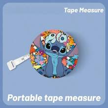 1pc Disney [One-Click Retraction] 2.0m Tape Measure, Stitch Cute Cartoon Mini Measuring Tape Soft Ruler For Waist, Hips, Bust, Height, Tailoring Measurement Portable - Multi-color - View 4