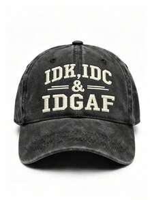 1PC Letter Embroidered Baseball Cap, Adjustable Breathable Dad Hat, Men's Women's Baseball Cap, Washed Distressed Vintage Style Outdoor Sun Protection Baseball Cap - Multicolor - View 14