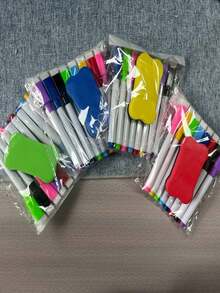9pcs/Set 8-Color Whiteboard Markers With Eraser - Suitable For Office/Refrigerator/Calendar, Christmas/Halloween Card Making, Holiday Props - Multicolor - View 4