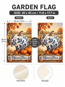 5 Designs Fall Decor Garden Flag Set, Pumpkin Harvest Maple Leaf Sunflower Lantern Welcome Pattern, Rustic Farmhouse Outdoor Yard Flag For Porch Lawn Garden Decoration, Thanksgiving Seasonal Home Decor - A - View 15