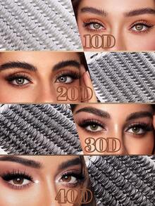 CMAYOME 572/592/640pcs Natural False Eyelashes Can Create A Fluffy And Natural Eye Makeup Effect.DIY Large Capacity Eyelash Clusters,Made Of Soft Material.Single Cluster False Eyelash Set,With Adhesive And Sealing Tools,Suitable For Halloween And Christmas. - Multicolor - View 7