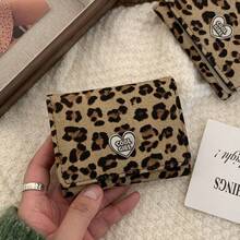 Vintage Y2K Leopard Print Card Holder, CoolGirl Heart Decor Accordion Multi-Slot Wallet - Multicolor - View 5