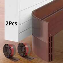1pc Door Draft Stopper, Suitable For Indoor And Outdoor Doors, Door Bottom Seal Strip, Garage Window Draft Stopper, Soundproof And Thermal Insulation, Windproof Baffle - Brown - View 2