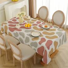 Taplak Meja 2D Datar 1 pc Lembut dengan Motif Blok Warna Tidak Beraturan yang Modis dan Cantik, untuk Meja Makan/Meja Kopi/Meja Kerja/Meja Kopi, Piknik/Meja Makan Outdoor/Meja Makan Camping, Gaya Hidup Eksklusif, Kain Rumah - A - View 7