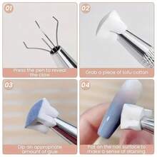 101pcs Sponge Nail Art Tool Set With Clips, Suitable For Salon And Home Use, Nail Painting Gel Gradient Blending Coloring Sponge, Specially Designed For Nail Care - One Size Fits All - View 5