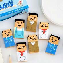 2PCS Funny Portrait Erasers - Random Style - Quirky & Clever - Cartoon Student Eraser Stationery - A - View 8
