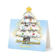 10pcs 3D Christmas Tree Greeting Card Set, New Christmas Blessing Message Card, Holiday Gift, Suitable For Festive Gifting, Atmosphere Decoration, Event Hosting - Greeting Card - View 8