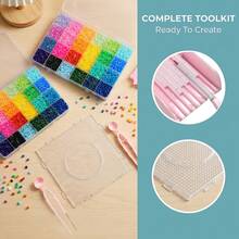 18800 / 10, 436pcs - 2.6mm Mini High-Quality Beaded Set | Comes With Upgraded Tool Kit, 1 Square Template, 1 Beading Pen And 1 Beading Scoop, Includes Other Necessary Tools. Suitable For Home Use, Handmade Pixel Art Crafts, Craft Beading Set - Multicolor - View 3