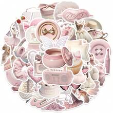 50 PCS Pink Ballet Sticker Set | Cycling Stickers And Decals Chic Paper Decals For Scrapbooking, Journals, Laptop, Skateboard, Helmet, Water Bottle, Car, Computer & More - Winter Sale - View 7
