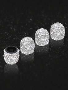 4pcs Rhinestone Valve Stem Caps Universal Car Tire Cap Full Crystal Auto Tire Valve Core - A - View 13