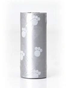 15pcs/Roll, Pet Waste Bags, Solid Color Paw Print Dog Poop Bags, Portable Outdoor Dog Walking Pet Trash Bags - View 13