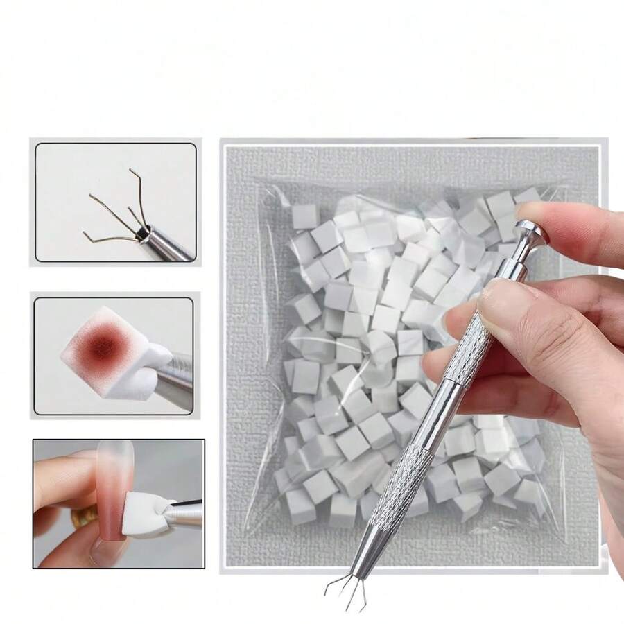 101pcs Sponge Nail Art Tool Set With Clips, Suitable For Salon And Home Use, Nail Painting Gel Gradient Blending Coloring Sponge, Specially Designed For Nail Care - One Size Fits All - View 1
