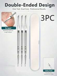1/3pcs Professional Foot Callus Remover, Stainless Steel Dead Skin Scraper, Soft Foot Scrubbing File, Home And Salon Foot Care File - One Size - View 14