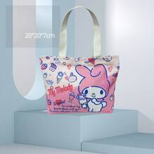 SANRIO 1 pc Tas Bekal Kanvas Motif Anime Kartun, Tas Tote Tangan, Kantong Penyimpanan, Tas Hadiah Kecil Lucu Ukuran Besar untuk Pelajar dan Pekerja Kantor, Tas Kotak Bento Insulasi - Berbagai gaya - View 2