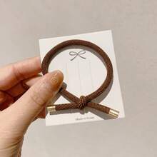 5pcs Minimalist High Elasticity Hair Ties, Colorful Bowknot Hair Bands, Suitable For Daily Wear In All Seasons - Multicolor - View 6