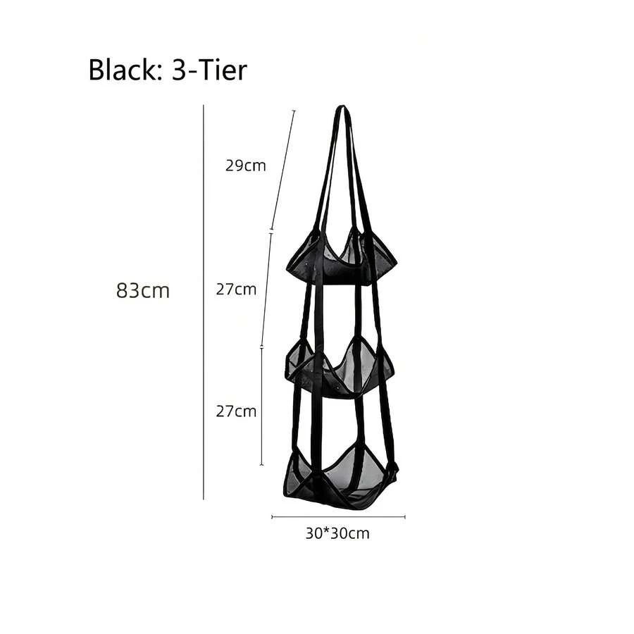 4 Tier Collapsible Ball Storage Bag, Hanging Sports Equipment Organizer - A - View 1