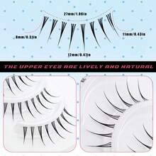 5 Pairs Japanese Anime Tapered Clear Band Invisible Eyelashes Natural Sweet Fresh Soft Lightweight Faux Lashes Dating Travel Portable Pack - Black - View 4