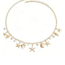 1pc Multifunctional Starfish Pearl Bag Charm, Exquisite Ocean Style Bag Decoration, Essential Accessory For Women's Vacation And Travel - Multicolor - View 3