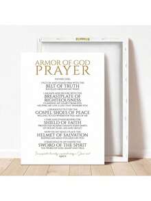 1pc Canvas Poster, "The Armor Of God", Christian Spiritual Prayer Wall Art - Victorious Christian Living Quote, Perfect Gift For Living Room, Bedroom, Home Decor, Religious Theme Poster, Bible Verse Home Decor, Vintage Style Room Decoration, Jesus Farmhouse Wall Art, Suitable For Bathroom, Kitchen, Bedroom, Office - Multicolor - View 6