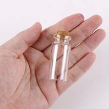 30Pcs Glass Bottles Mini Vials With Stoppers For DIY Decor Small Jars Mini Glass Bottles Tiny Glass Vials Lid Wedding Party Favors Art Crafts Storage Container Message Bottle DIY Craft Sample Containers(25ml) - Multicolor - View 8