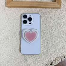 Ins Minimalist Heart-Shaped Phone Pop-Up Stand, Luxury Heart Gemstone Phone Back Adhesive Mount, Suitable For All Phones, Desktop Stand - Multicolor - View 13