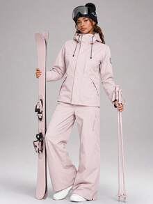 CZRLHYT 1pc Women's Hooded Zip-Up Outdoor Jacket With Pockets, Suitable For Various Outdoor Sports - Pink - View 2