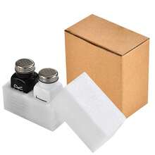 Set de Frascos para Condimentos de Vidrio, Diseño Cuadrado Blanco y Negro, Salero y Especiero para Sal, Pimienta y Sazonadores, Ideal para Cocina, Barbacoa y Parrilladas - Otros colores (embalaje de espuma de perla + caja de cartón) - Ver 6