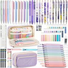 Morandi 60PCS School Supplies With Pencil Case,Stationery Set,Highlighters,Gel Pens,Mechanical Pencils,Back To School,College Essentials For Students - Multicolor - View 15