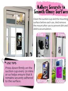 Silicone Suction Cup Phone Stand, Waterproof Adhesive Base, Compatible With Most Phones, Universal Selfie Video Ring Holder (Random Color & Style) - A - View 4