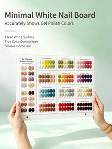 Multi-Color Nail Polish Display Board With Blank Nail Tips And Number Stickers, Includes 24-120 Color Nail Color Swatches, Nail Salon Sample Display Palette, Suitable For DIY Nail Art - Multicolor - View 6