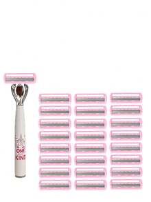 37pcs,Womensrazor,Razor,Facerazor,Hairremovalforwomen,Multiblade,Replacementblades,Pink,Smoothshave,Homeuse,Personalcare,Bodygrooming - Upgraded Version - View 10