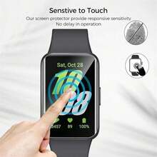 3PCS Compatible With Samsung Galaxy Fit 3 Anti-Scratch Screen Protector Soft Hydrogel Film HD Clear Flexible Skin Shield Full Coverage Durable TPU Film Case Protective Cover Watch Accessories - 3 Pieces Of Hydrogel Film - View 5