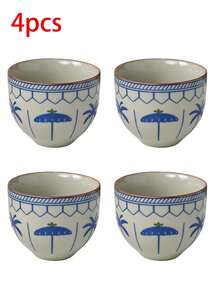 1/2/4/6pcs Floral Ceramic Tea Cups, Home Guest Tea Cups, Red Tea Cups, Tasting Cups, Kung Fu Tea Cups, One-Sip Cups, Water Cups, Espresso Cups, Suitable For Home, Gathering, Party, Gift Giving - Multicolor - View 14