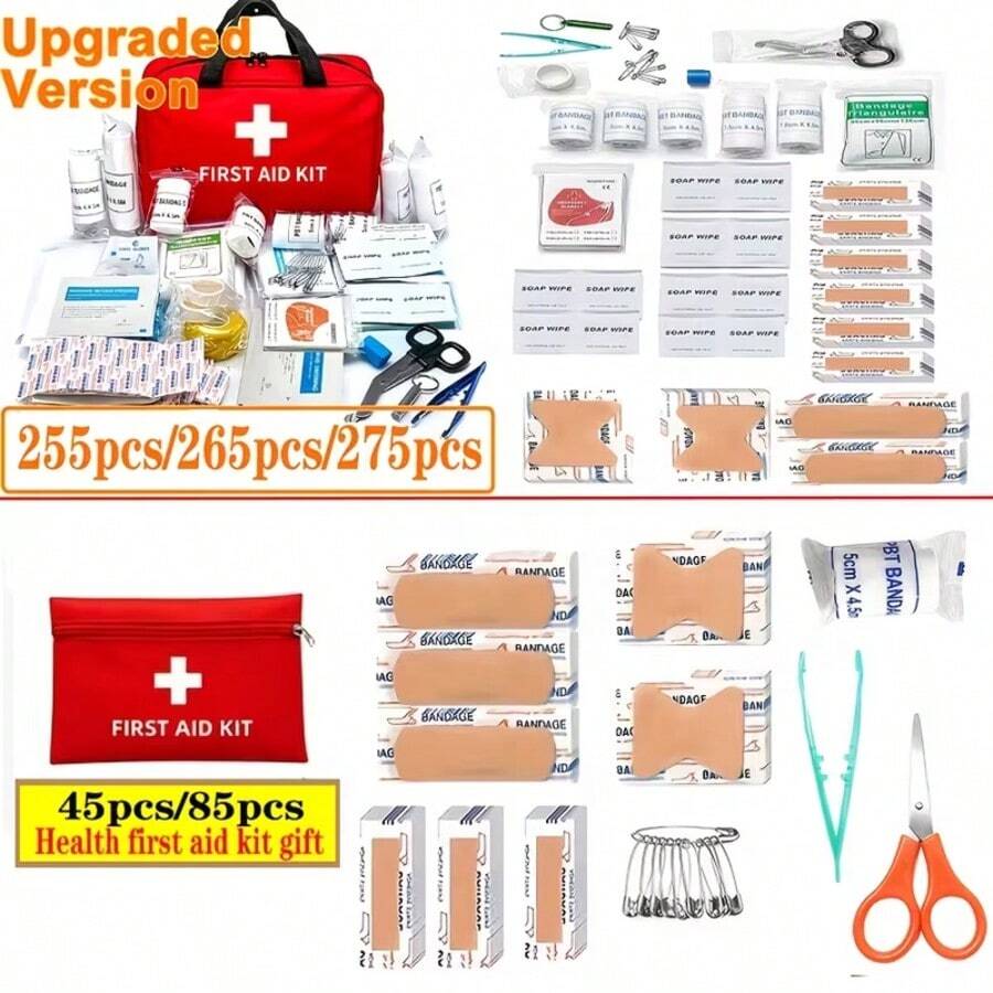 Complete Family Health Protection Emergency Kit, Including Component First Aid Blankets, Bandages, Band Aids, Scissors And Other Emergency Supplies, Outdoor Survival Kit, Car Gift, Father's Day Gift, Size Optional - View 1