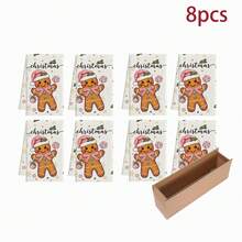 2/4/6pcs Christmas Kitchen Towels Gingerbread Man Pattern Napkins, Christmas Kitchen Towel Set - Multicolor - View 7