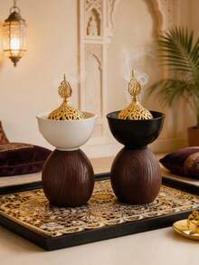 1pc Creative Resin Incense Burner With Lifelike Wood Grain. Refined Modern Design, Great Desktop Decor For Meditation, Yoga, Home, Tea Room And Hotel. Creates Soothing Aroma, Perfect For Festivals, Parties And Unique Gifts. - Incense Burner - View 3