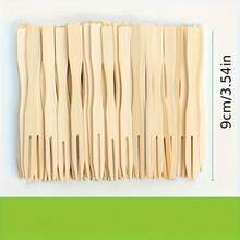 400pcs Fruit Forks, 3.5 Inch Disposable Mini Forks, Roostertail Party And Appetizer Use, Suitable For Christmas, Halloween, New Year, Valentine's Day And Party Events, Roostertail Accessories, Kitchen And Restaurant Use, Healthy Home Decor - Natural Color - View 2