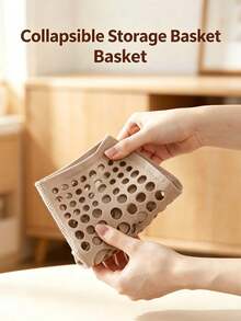 Hanging Storage Basket, Punch-Free Wall Organizer, Foldable Hollow Storage Bag,Punch-Free Hanging Hollow Storage Basket, Foldable Wall Mount Organizer For Kitchen Bathroom - Multicolor - View 5
