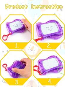 6pcs/12pcs Magnetic Doodle Memo Board, Erasable Mini Drawing Board, Backpack Keychain Memo Notebook, Birthday Halloween Back To School Valentine's Day Wedding Party Gift Bag Filler, Random Color & Style - Multicolor - View 6