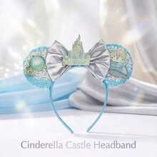 Hasbro Cinderella Castle Sequin Mickey Mouse Headband, Silver Bow Pumpkin Carriage Embroidered Hairband, Suitable For Theme Park Visits, Cospla - Multi-color - View 3