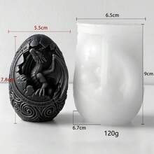 Cracked Dinosaur Egg Candle Mold DIY Animal Dinosaur Aromatherapy Plaster Resin Silicone Mold - Hatching Dinosaur Egg - View 2