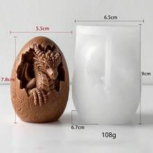 Cracked Dinosaur Egg Candle Mold DIY Animal Dinosaur Aromatherapy Plaster Resin Silicone Mold - Hatching Dinosaur Egg - View 4
